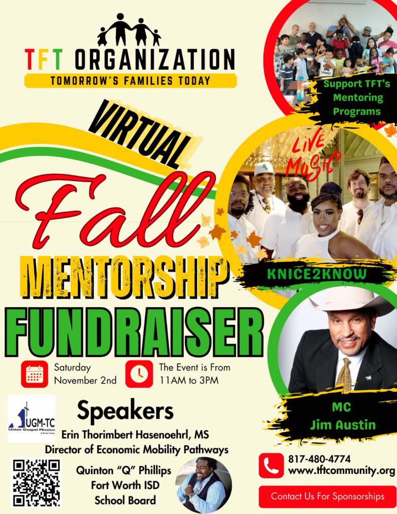 Tft Organization Virtual Fall Mentorship flyer Date November 2nd Time 11 am to 3 pm