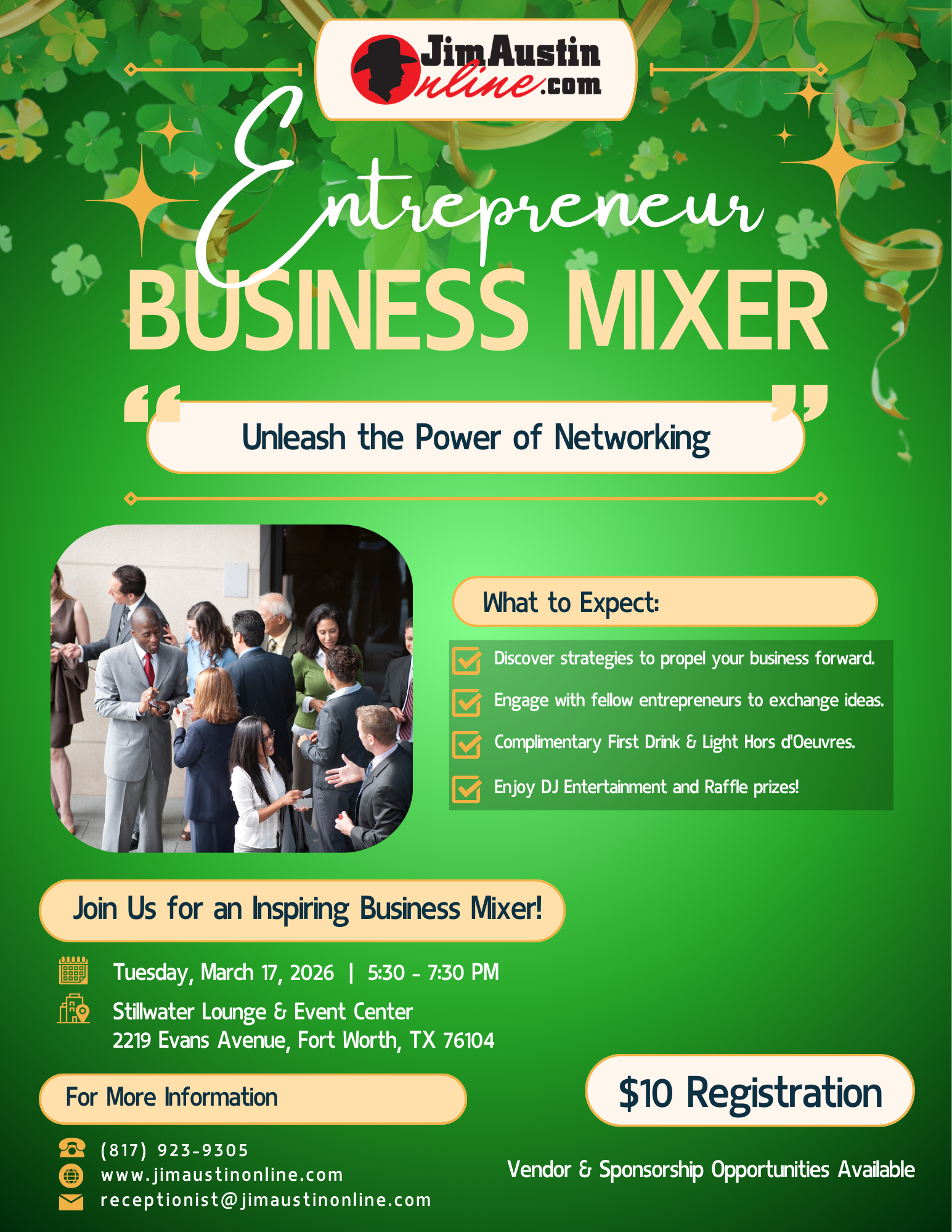 Entrepreneur Business Mixer Informational Flyer – March